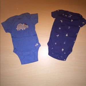 2pc Lot Gerber and Carters boys onesies